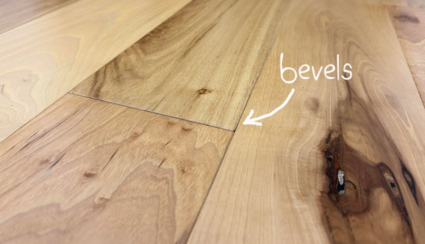 bevels in prefinished hardwood