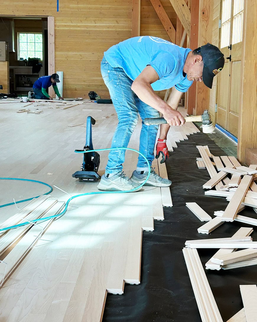 Installing unfinished hardwood floor in Boston